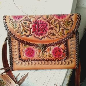 Vintage Hand Tooled Leather Purse